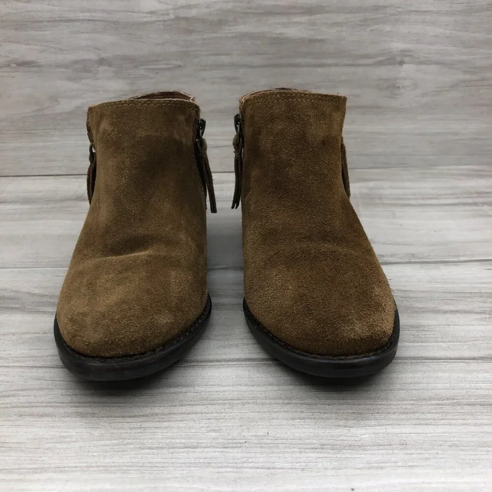 Ralph Lauren Ankle Boots Kids 13 Brown Suede Zip Booties